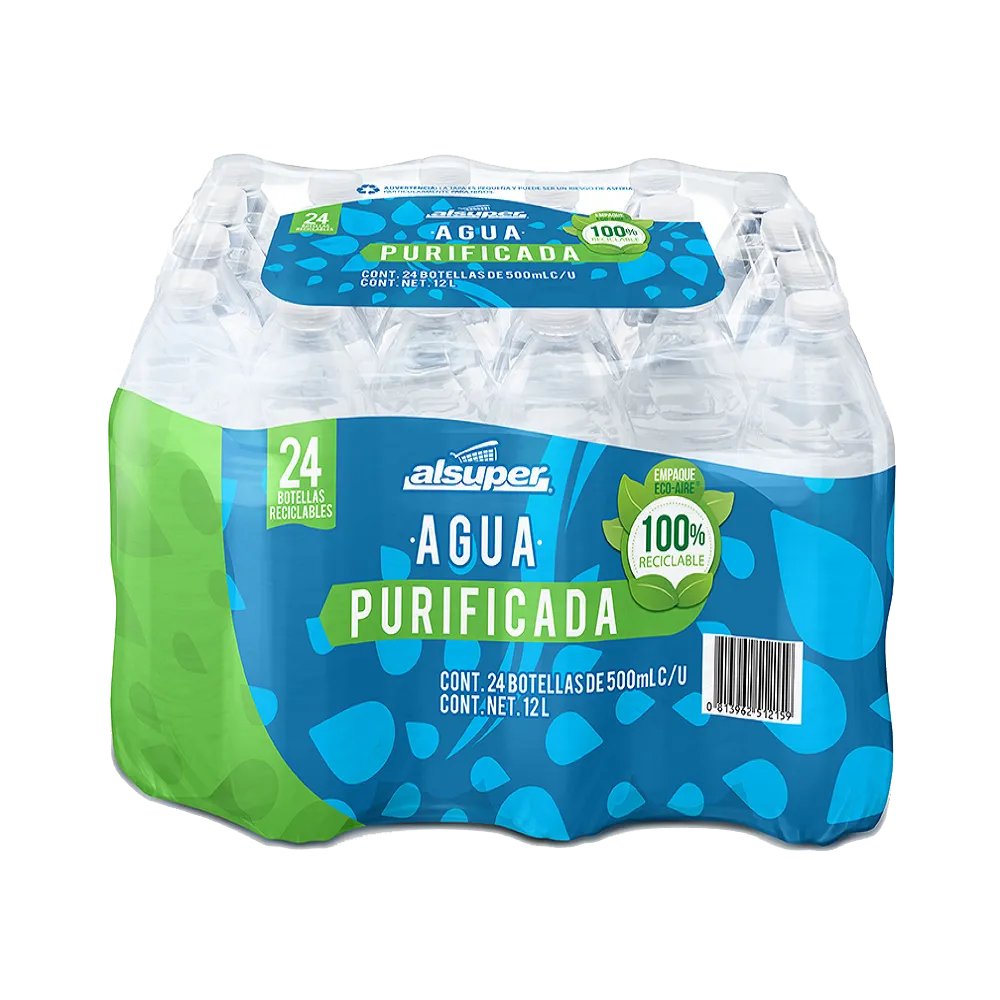 Agua Purificada 24 Pack Alsuper 500 Ml