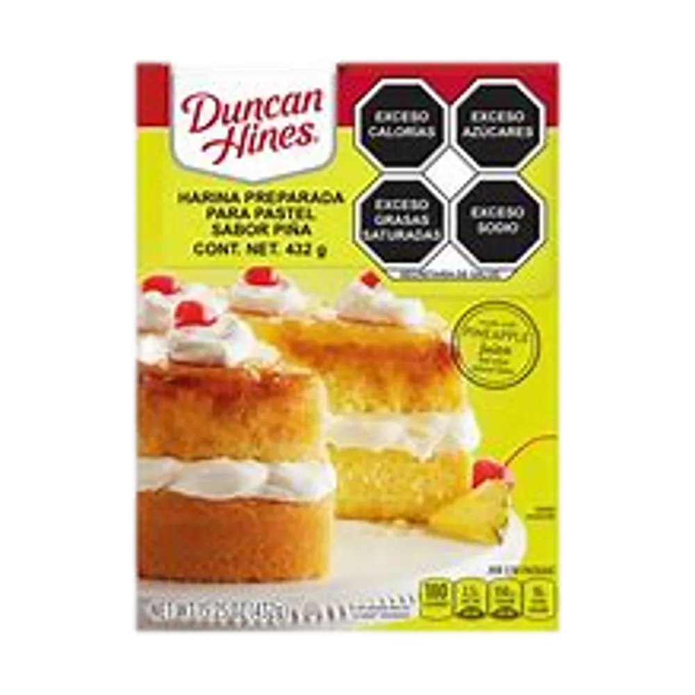 Harina Para Pastel Piña Duncan Hines 432 Gr