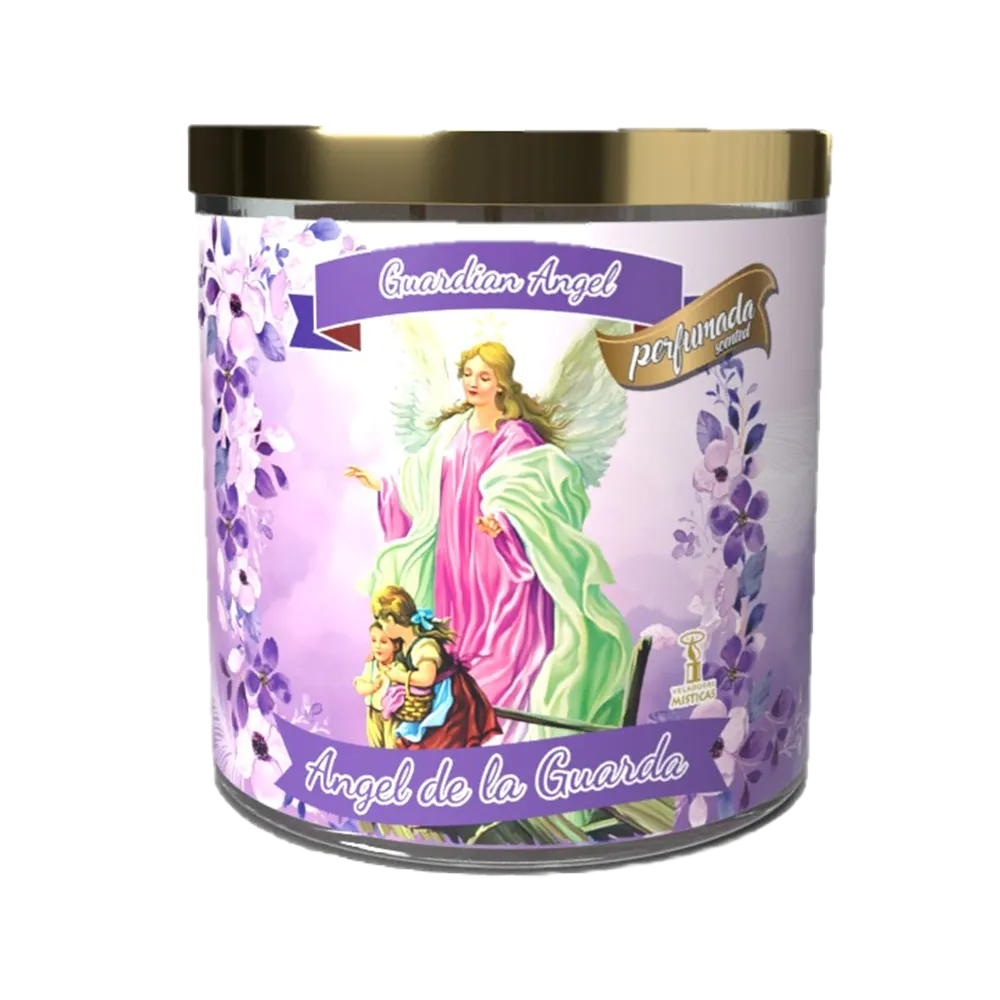 Veladora En Vaso Angel De La Guarda Reed Candle Co 1 Pza