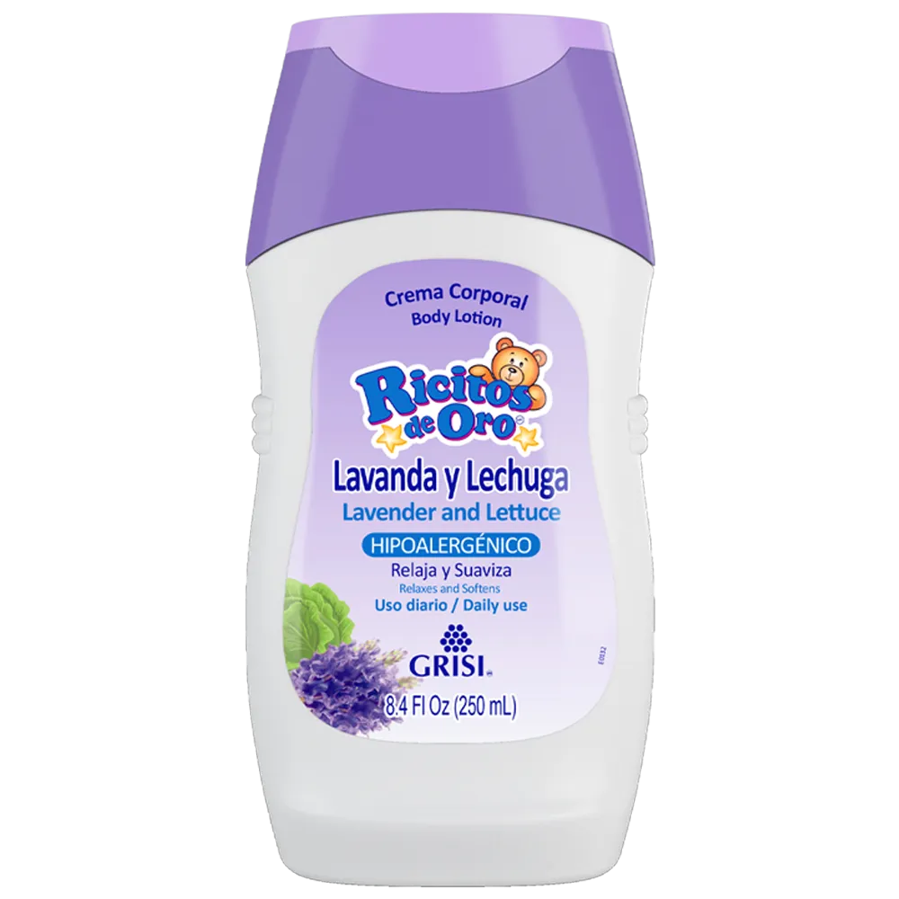 Crema Corporal Bebe Lavanda Y Lechu Ricitos De Oro 250 Ml