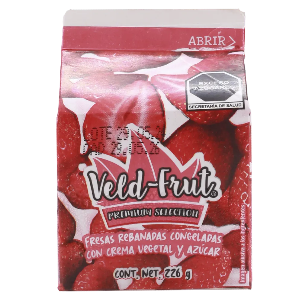 Fresas Rebanadas Con Crema Y Azucar Fresa Veld Frut 226 g