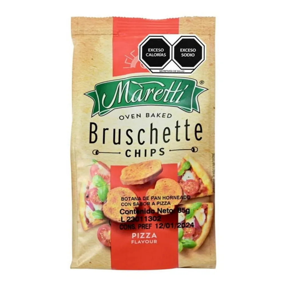 CHIPS BRUSCHETTE PIZZA MARETTI 85 GRAMOS