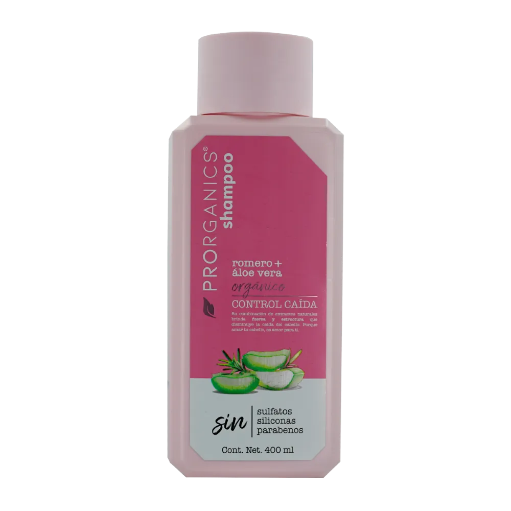 SHAMPOO ROMERO + ALOE VERA PRORGANICS 400 MILILI