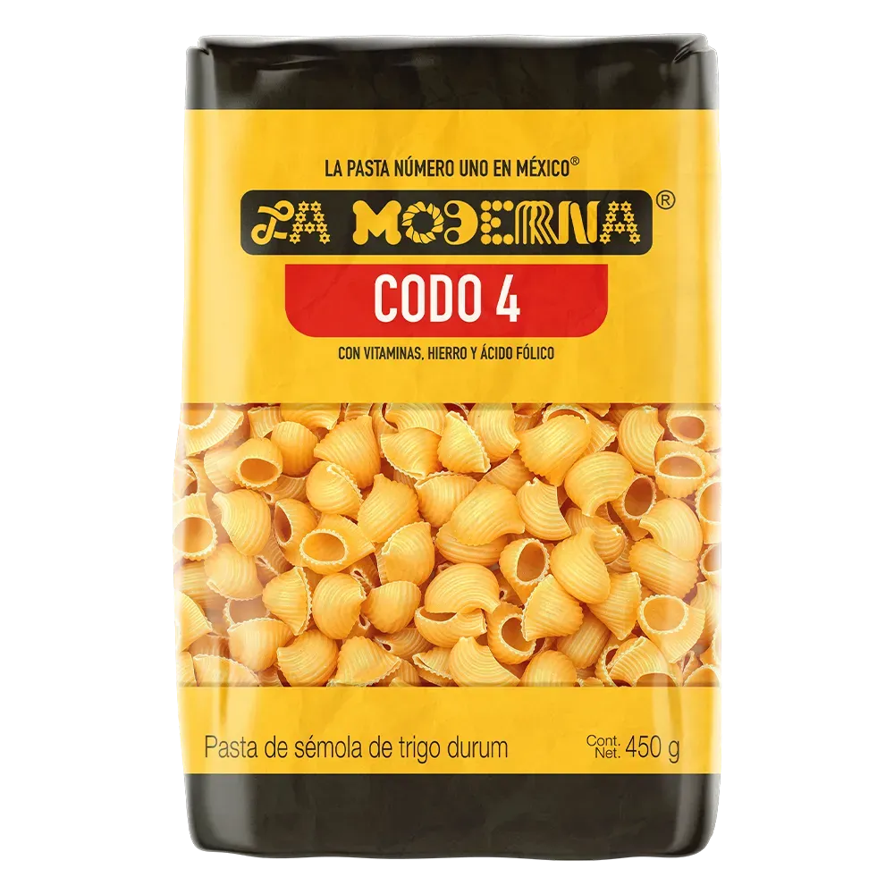 PASTA PARA SOPA CODO 4 LA MODERNA 450 GRAMOS