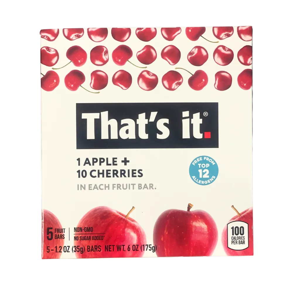 BARRA DE FRUTA MANZANA Y CEREZA THAT´S IT 175 GRAMOS