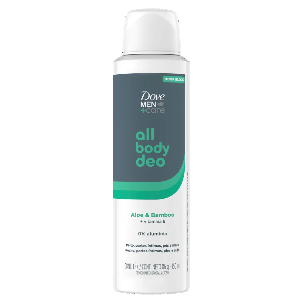 DESODORANTE ALL BODY AEROSOL ALOE BAMBOO DOVE MEN 150 MILILI