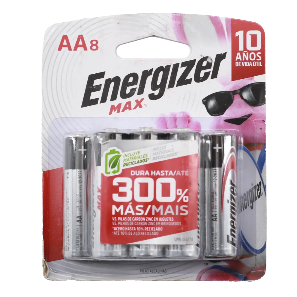 PILA AA C/8PZS ENERGIZER MAX 1 PIEZA