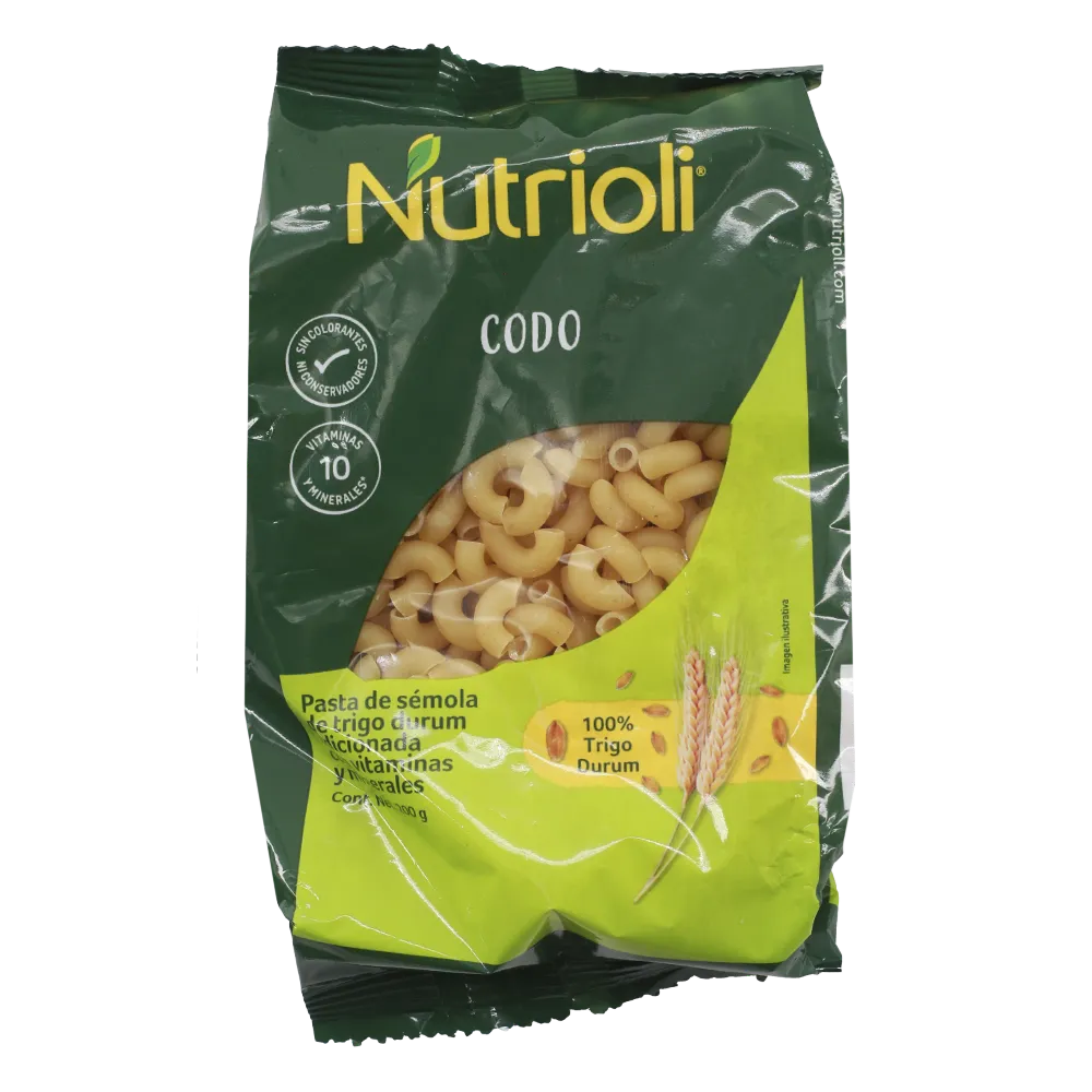 PASTA PARA SOPA CODO NUTRIOLI 200 GRAMOS
