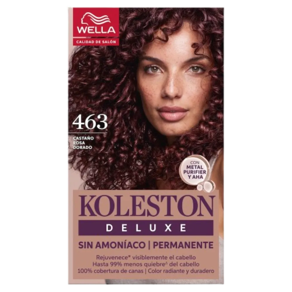 TINTE PARA CABELLO SIN AMONIACO TONO 463 CASTAÑO RO KOLESTON DELUXE 1 PIEZA