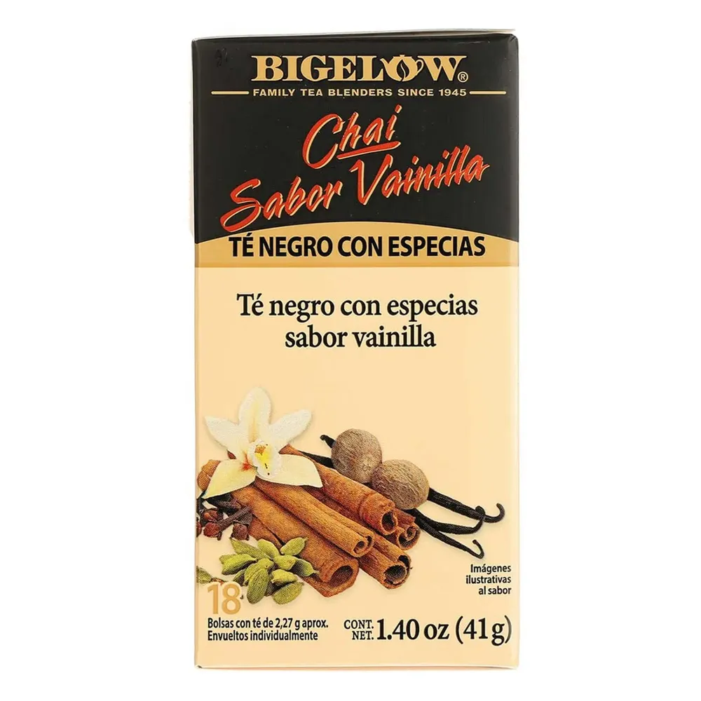 TE CHAI SABOR VAINILLA BIGELOW 18 SOBRES