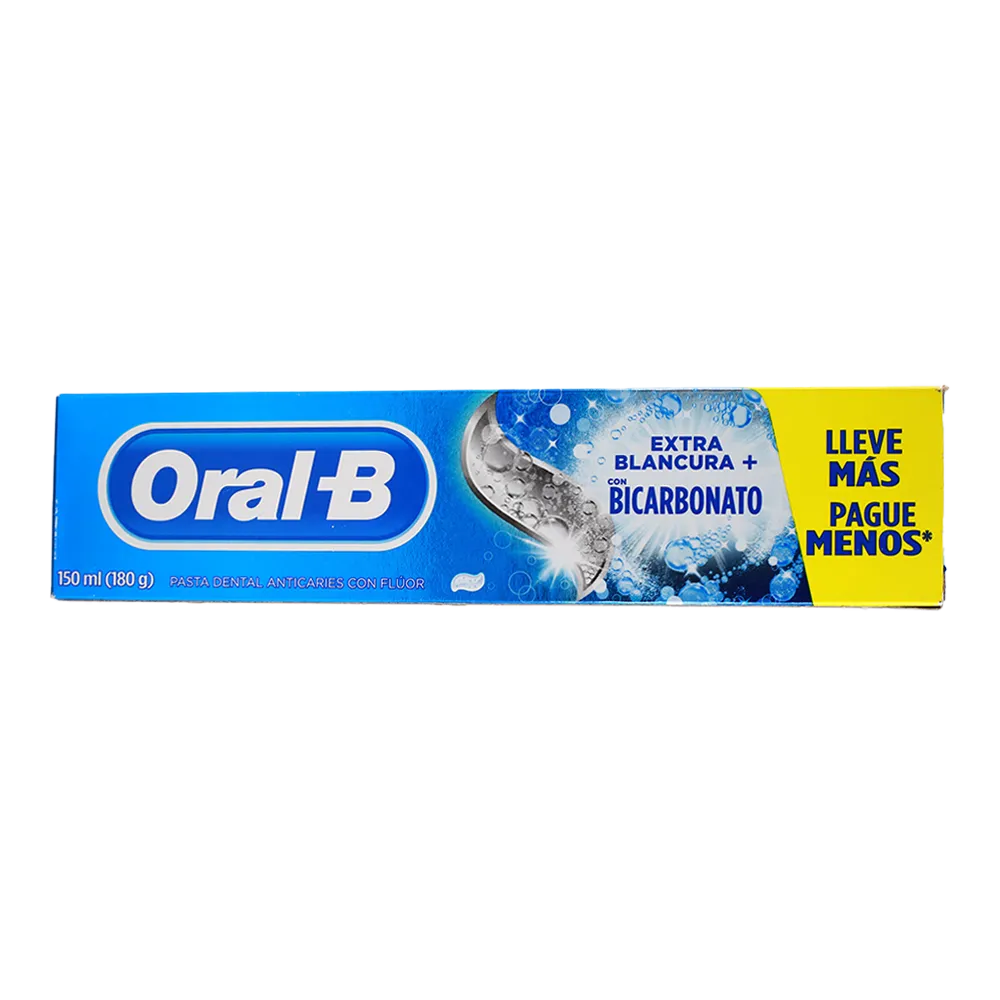 CREMA DENTAL EXTRA BLANCURA CON BICARBONATO ORAL B 150 MILILI