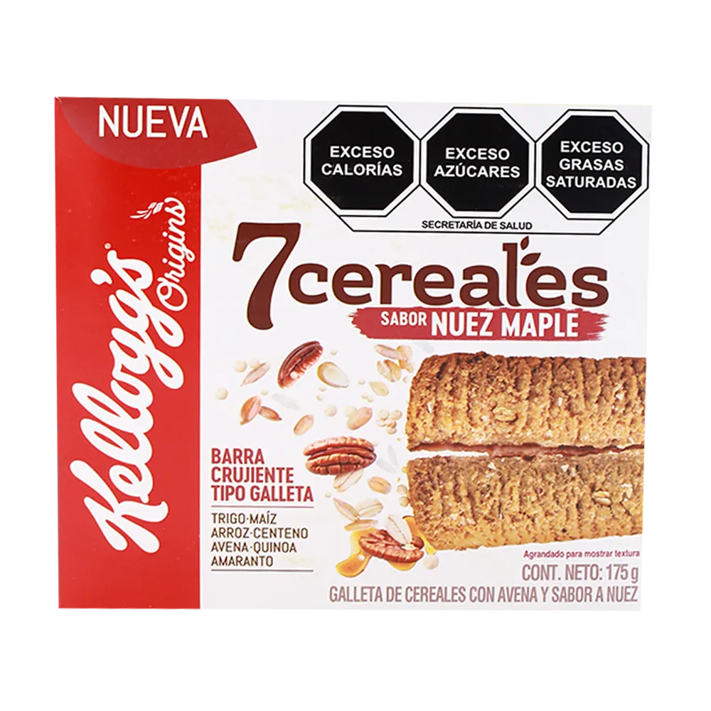 BARRA KELLOGGS 7 CEREALES NUEZ MAPLE NUEZ MAPLE KELLOGGS 175 GRAMOS