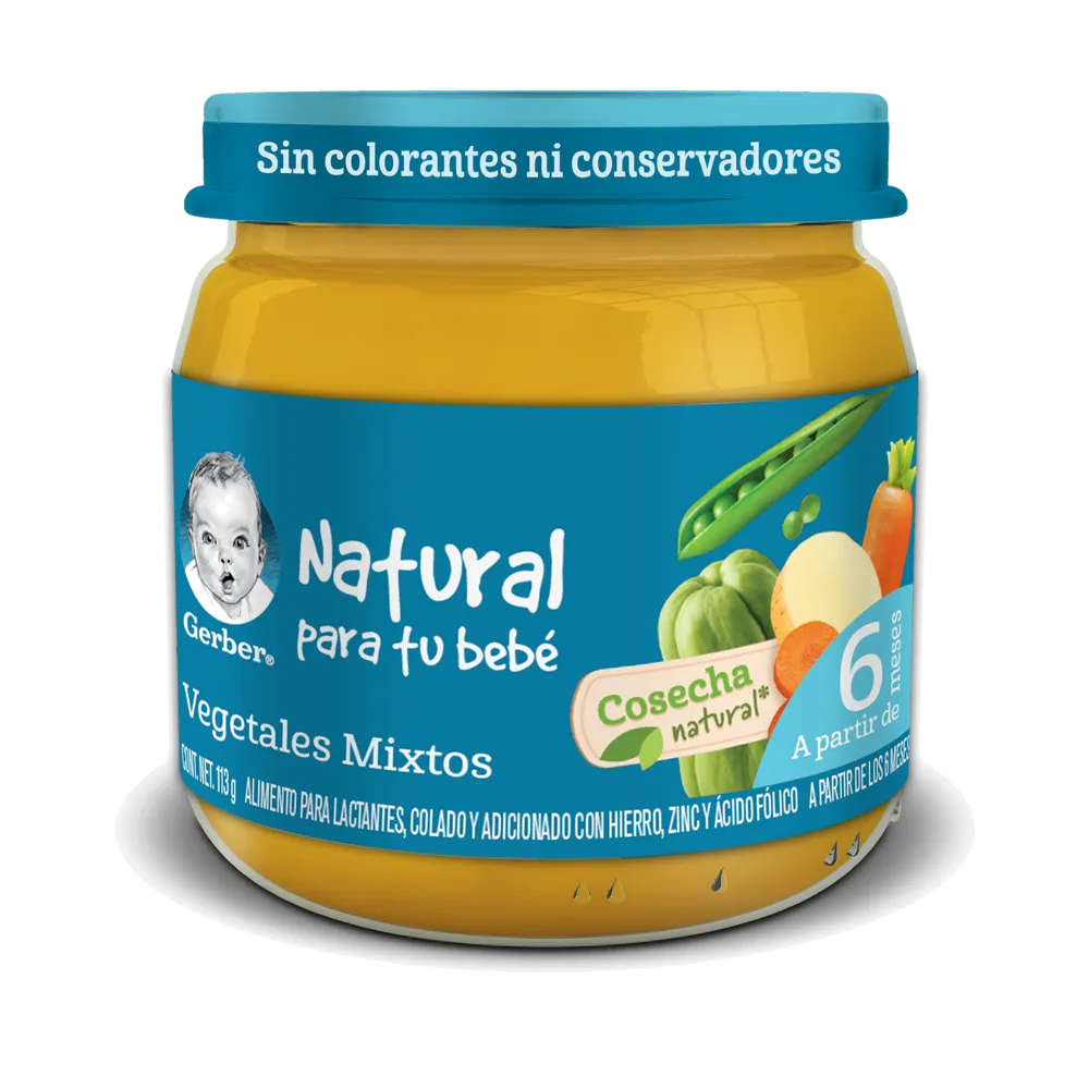 Papilla Gerber Cosecha Natural Etapa 2 Vegetales Mixtos 113g