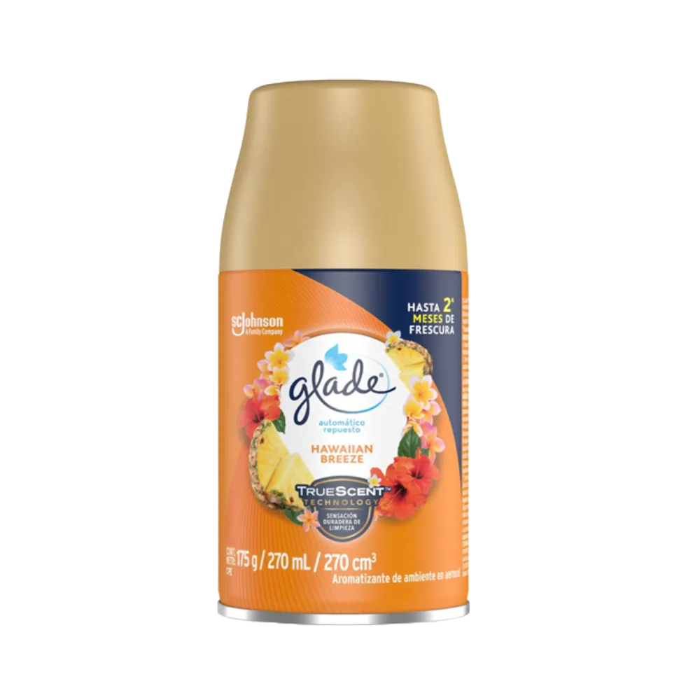 Aromatizante Aerosol Repuesto Automatico Hawaiian Glade 270 Ml