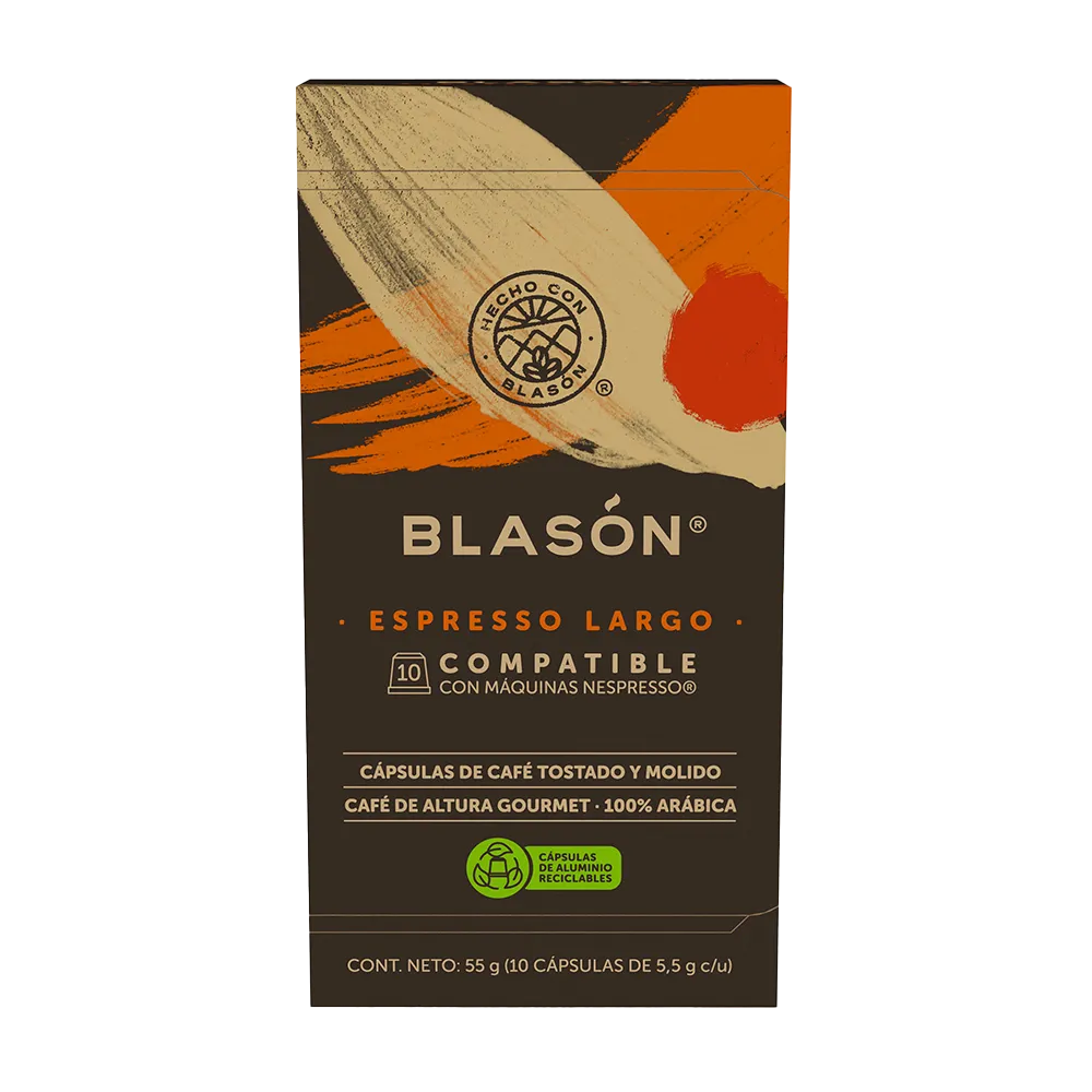 Cápsulas de café espresso largo Blasón 10 Pieza