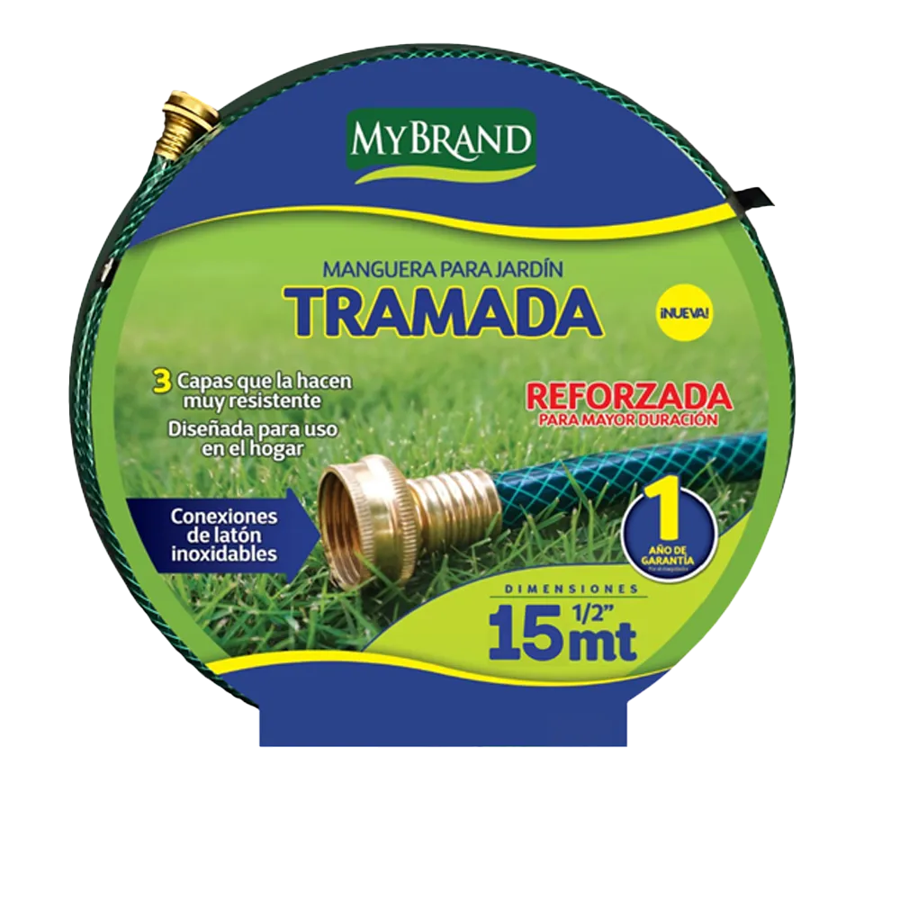 Manguera Reforzada Tramada Verde Mybrand 15 Mt