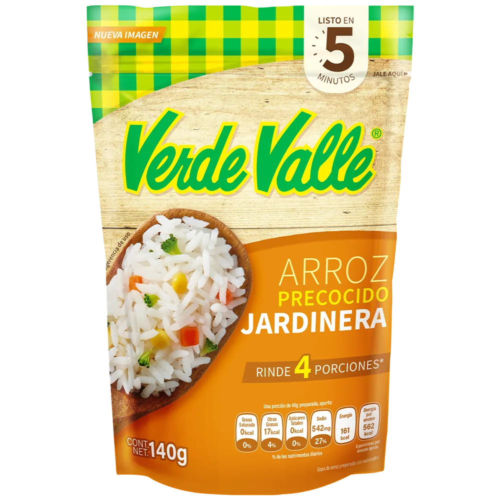 Arroz jardinera Precocido Verde Valle 140 g