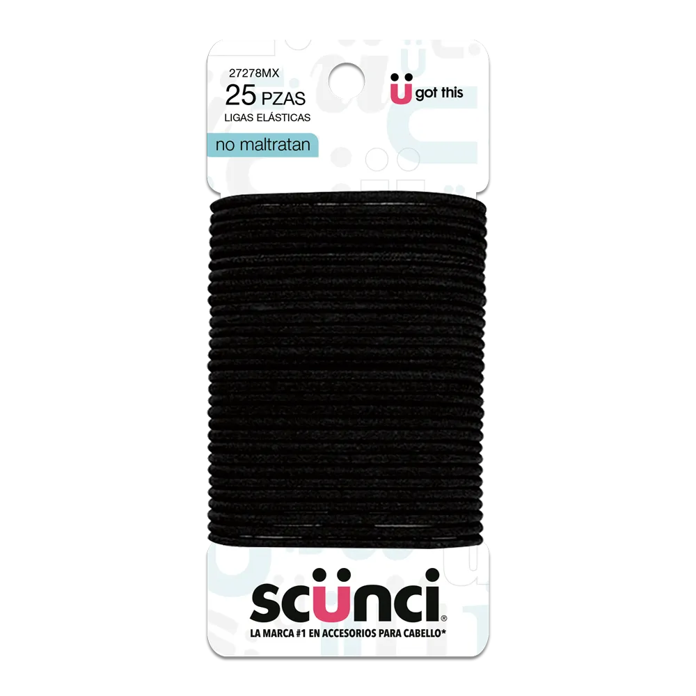 Ligas Negro Scunci 25 Pza