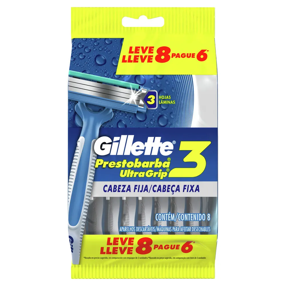 Rastrillo Desechable Prestobarbaultragrip Ultragrip 3 8 Pza