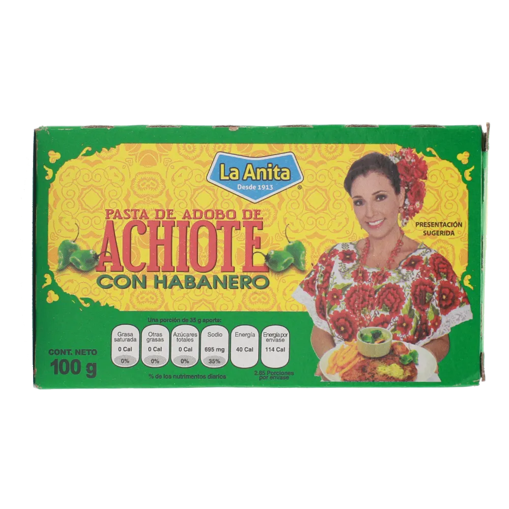 Achiote Barra Con Habanero La Anita 100 Gr