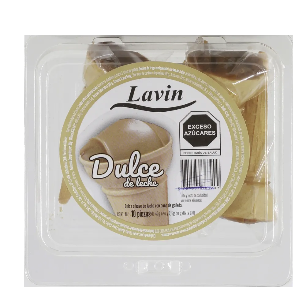 Cono Dulce De Leche Lavin 6 Pza