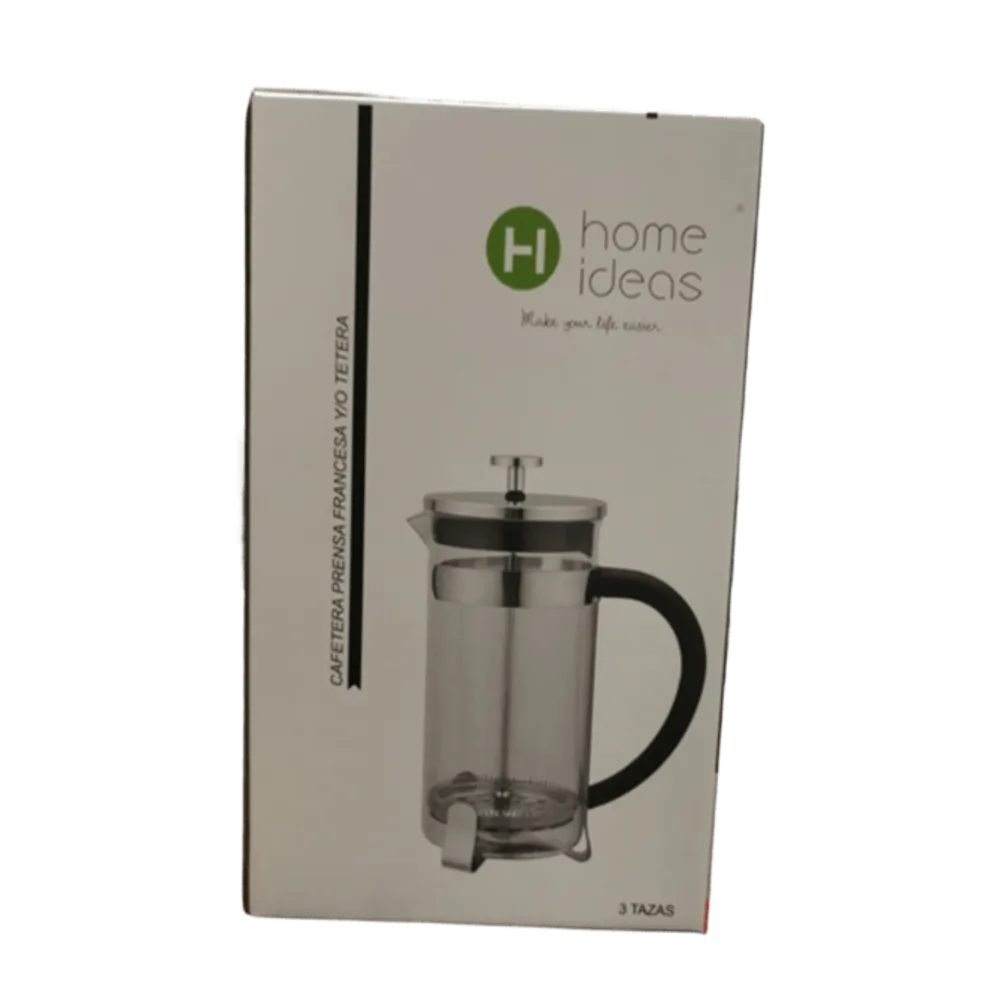 CAFETERA PRENSA FRANCESA 3 TAZAS 350ML PLATEADO HOME IDEAS 1 PIEZA