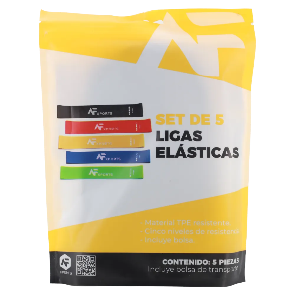 Set 5 Ligas Tonificacion Multicolor Amazing Fitness 1 Pz