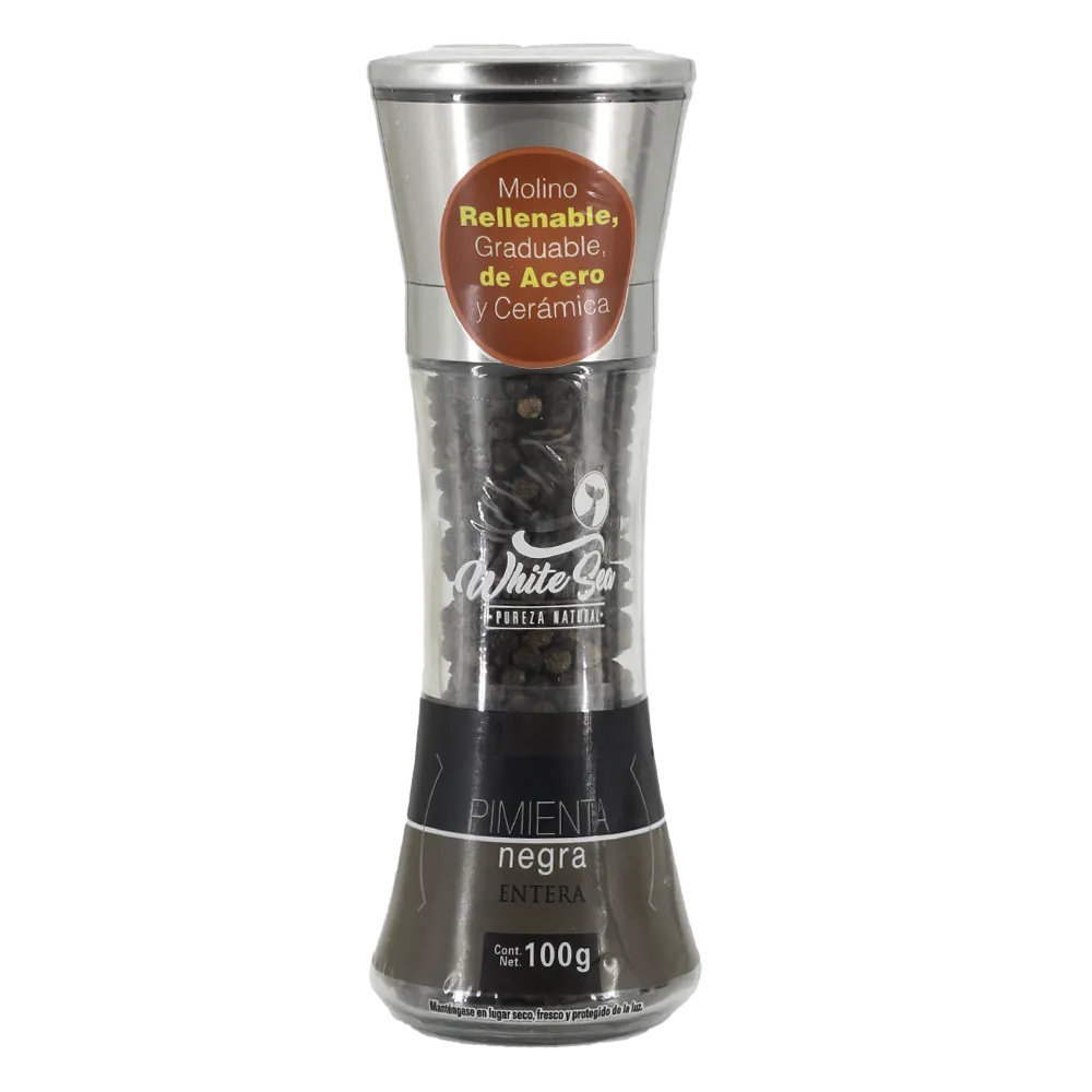 Molino Pimienta Negra En Hojuelas Pimienta White Sea 100 Gr