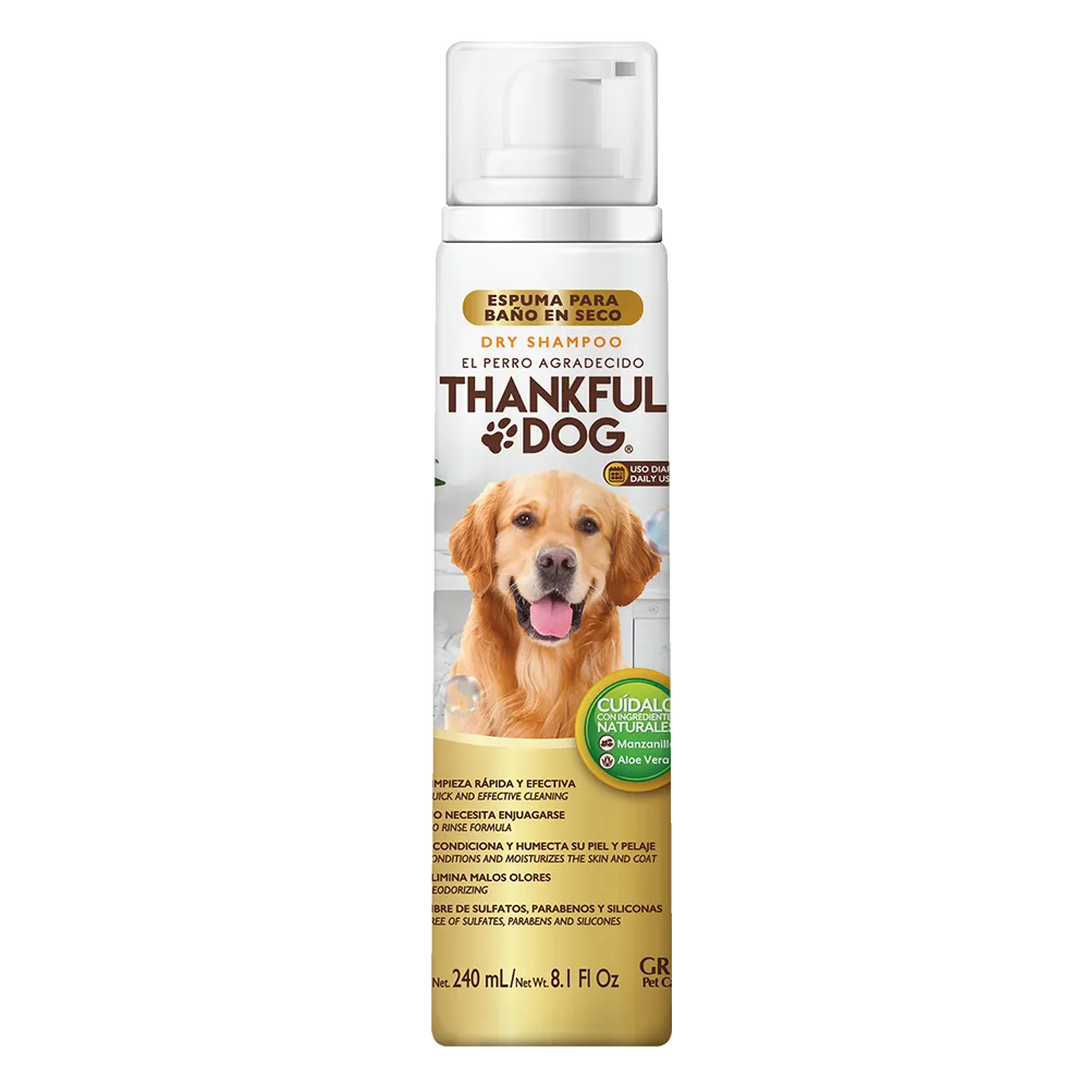 Shampoo En Seco Para Perro Manzanilla & Aloe Thankful Dog 240 Ml