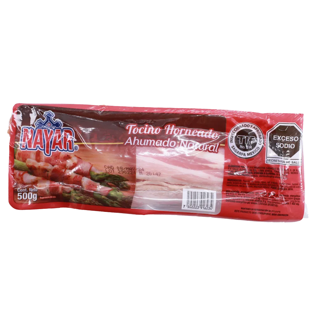 Tocino Ahumado Rebanado Nayar 500 Gr