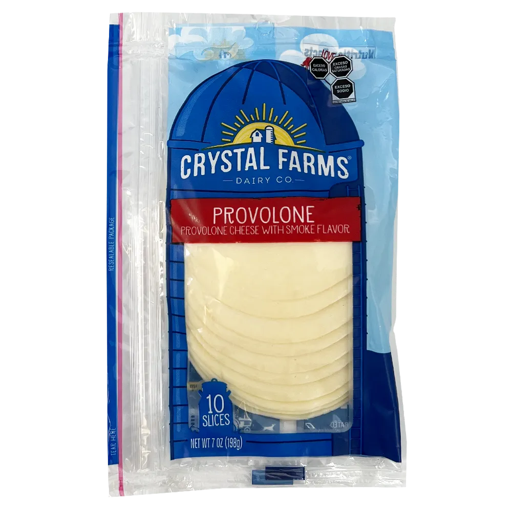 Queso Provolone Rebanado Crystal Farms 7 Oz