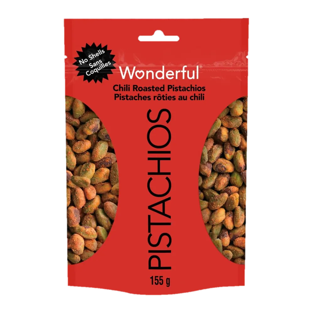 PISTACHO SIN CASCARA CHILI ROASTED WONDERFUL 155 GRAMOS