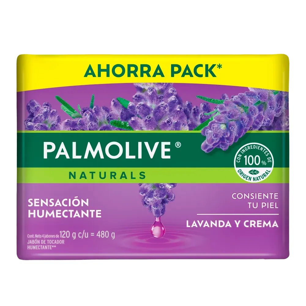 Jabon Barra 4 Pack Lavanda Y Crema Palmolive 120 g