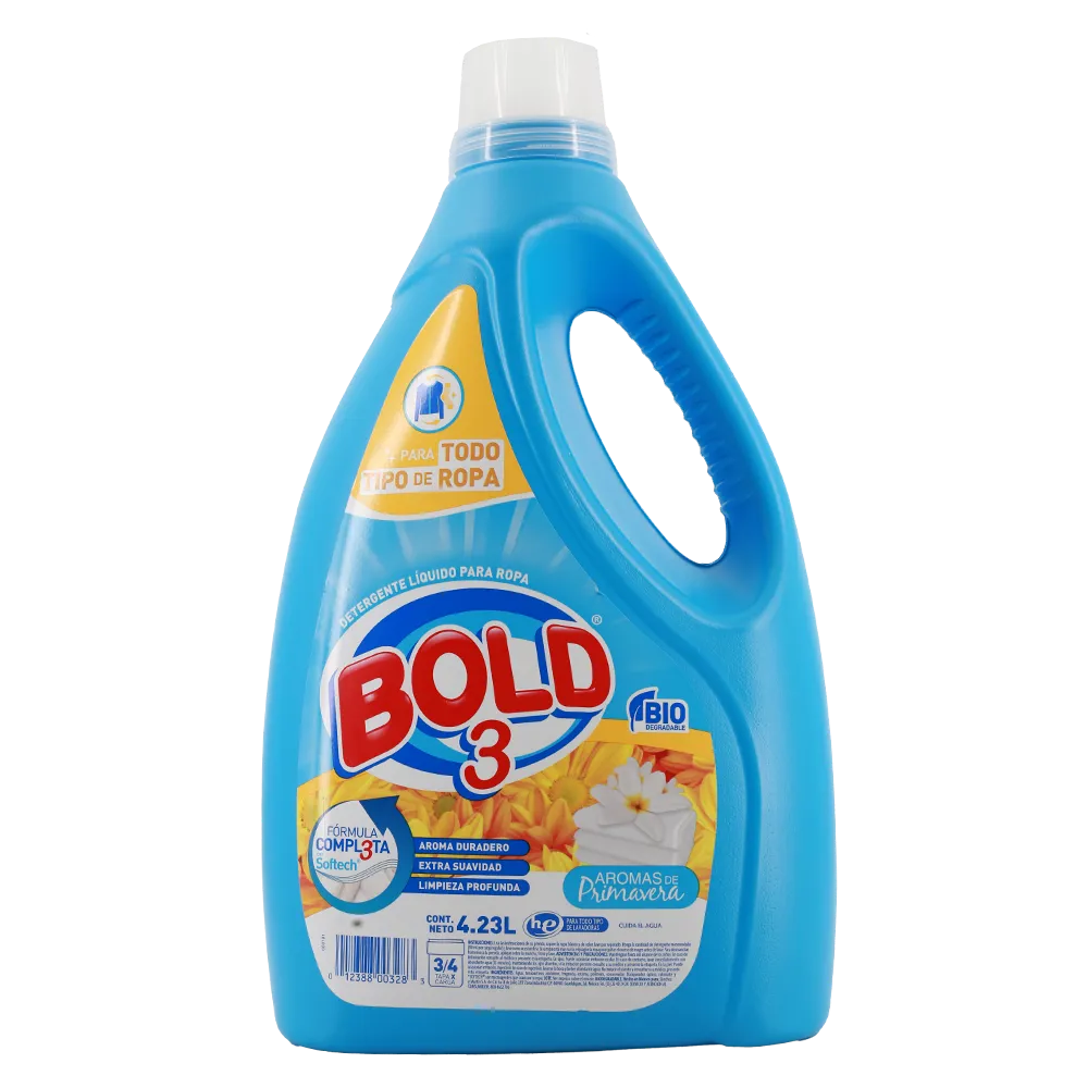 Detergente Liquido aroma de primavera Bold 3 4.23 lt
