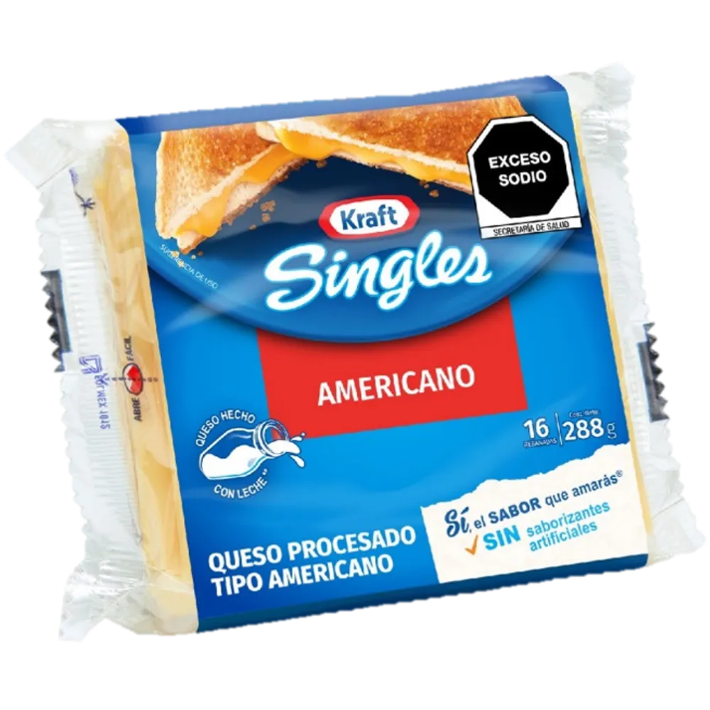 Queso Americano Singles Kraft 288 g