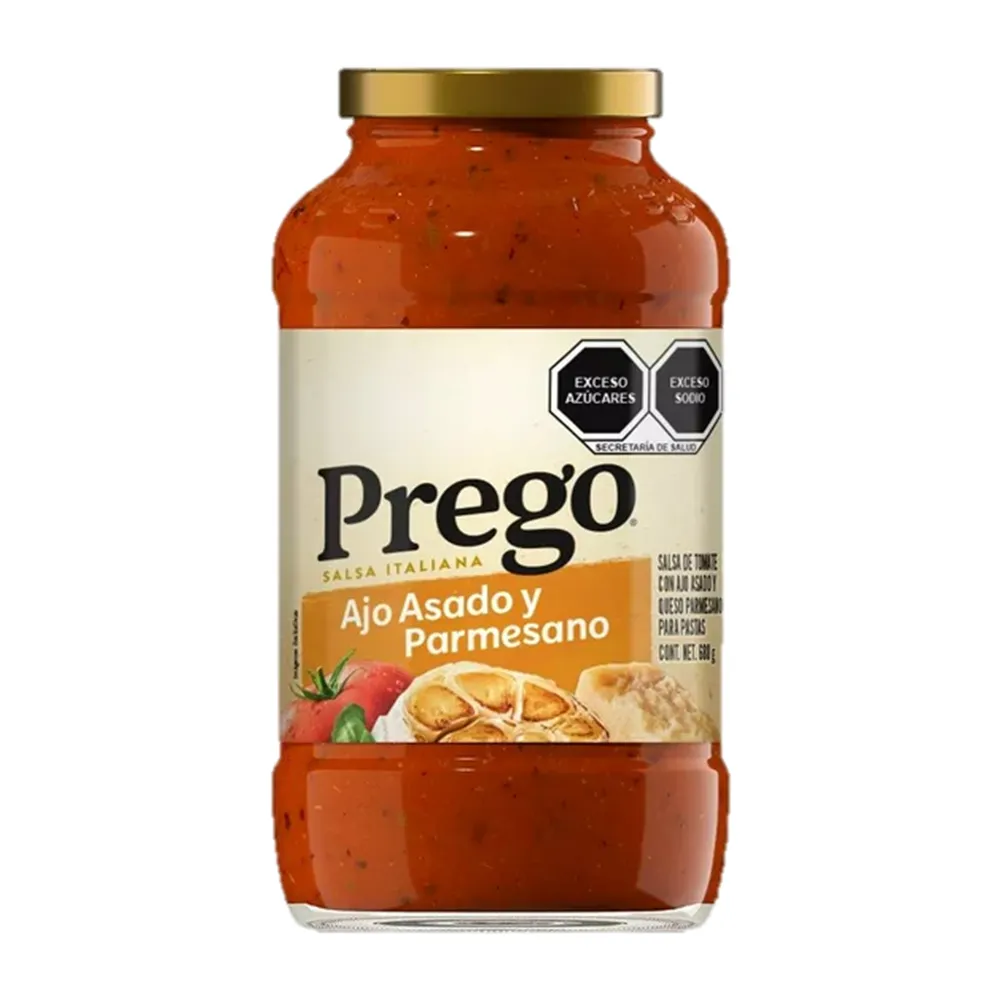 SALSA PARA PASTA AJO ASADO Y PARMESANO PREGO 680 GRAMOS