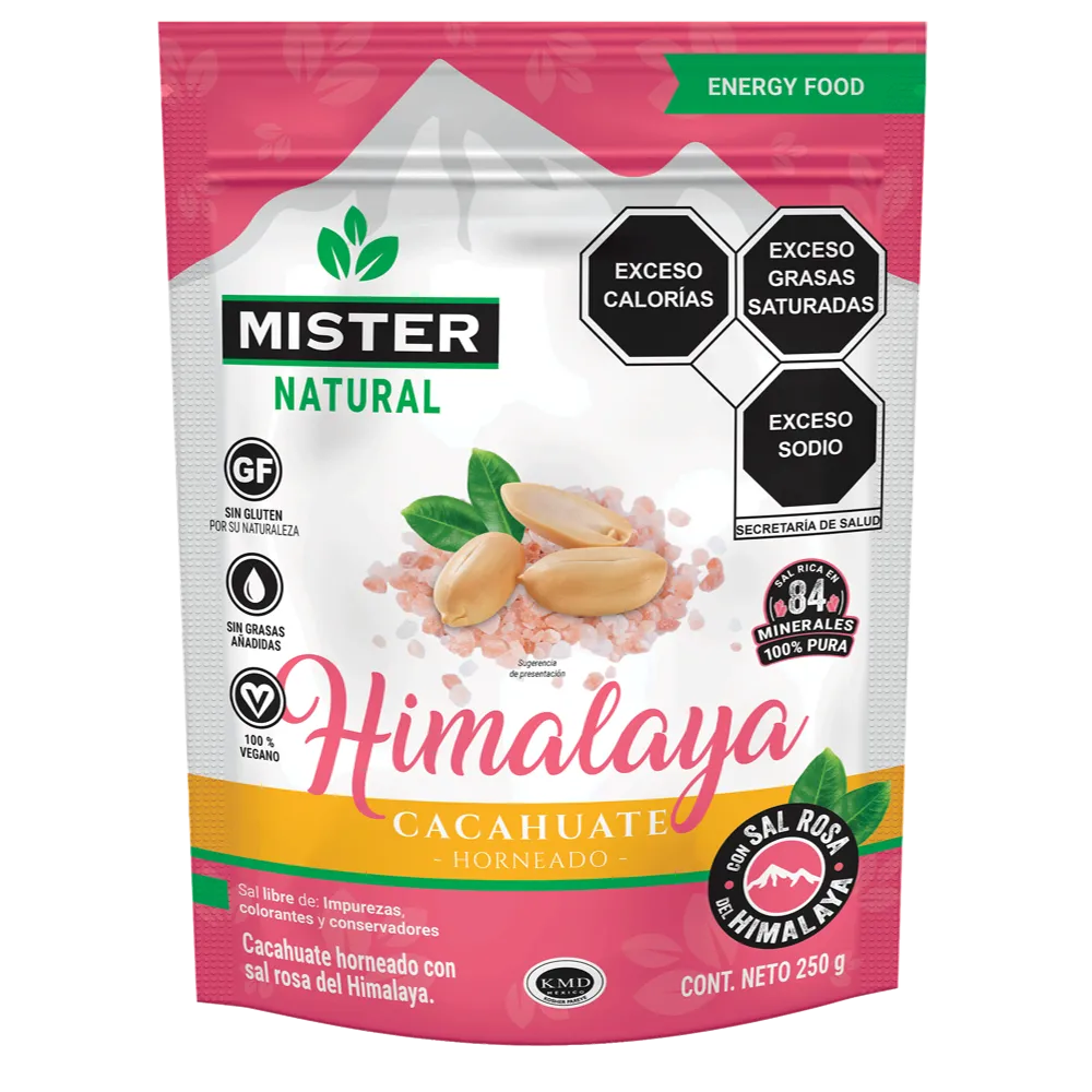 Cacahuate Horneado Con Sal Del Himalaya Natural Mister 250 g