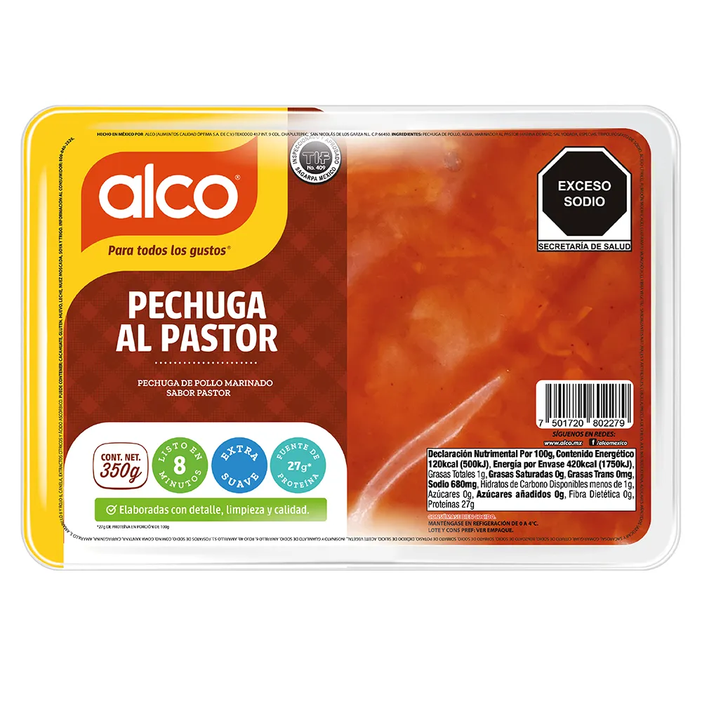 Pechuga De Pollo Al Pastor Alco 350 g