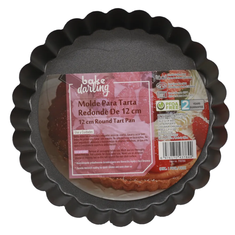 MOLDE PARA TARTA REDONDO 10 CM BAKE DARLING 1 PIEZA