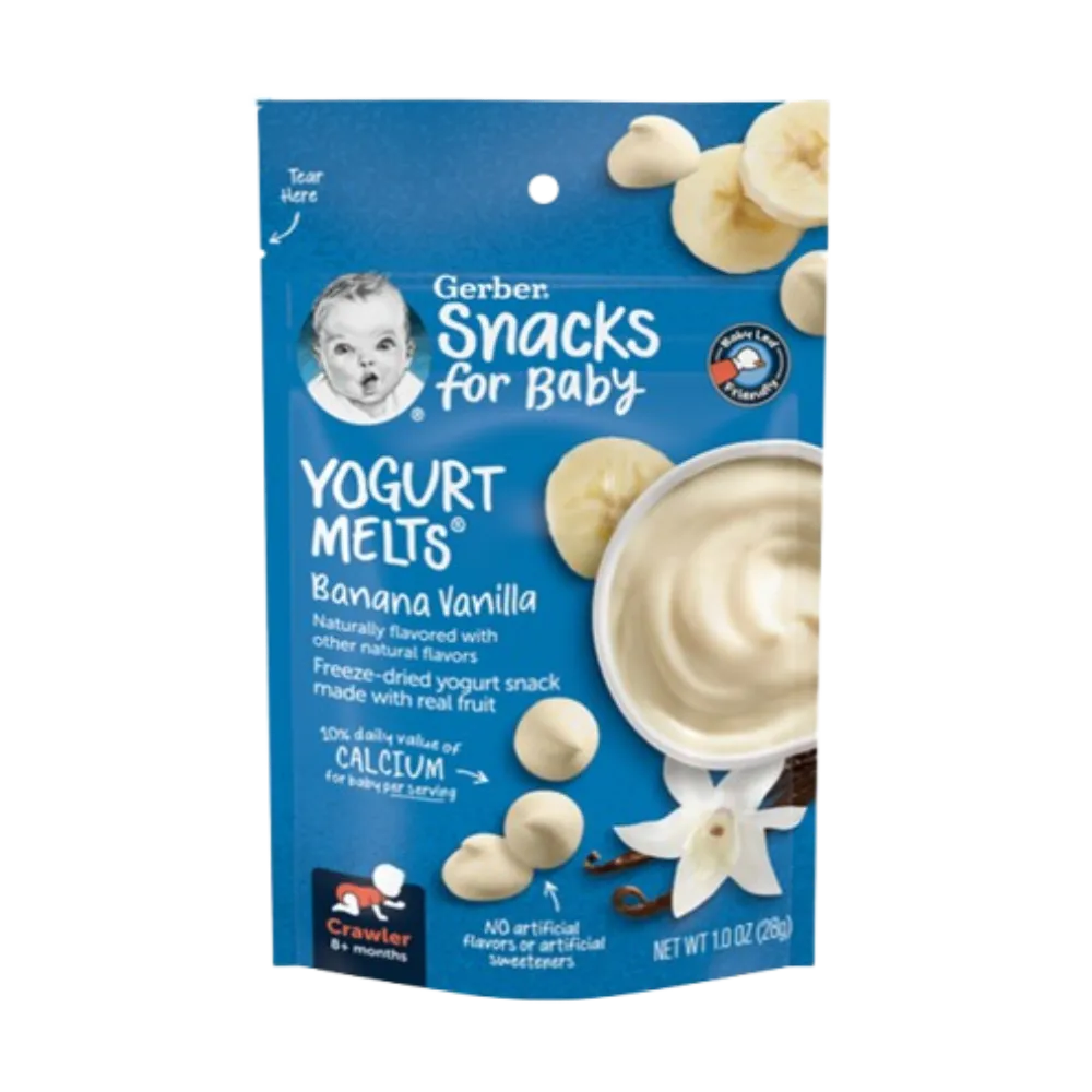 YOGURT MELTS PLATANO VAINILLA GERBER 28 GRAMOS