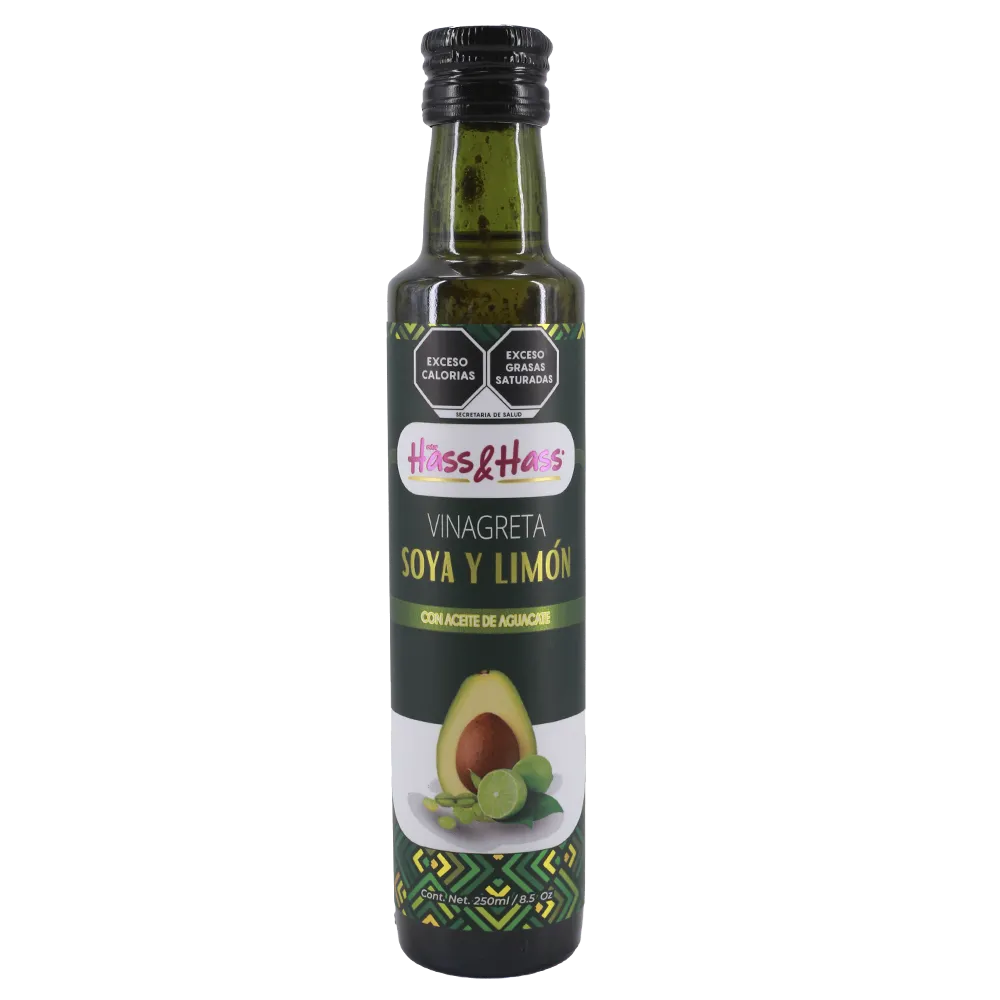 VINAGRETA SOYA LIMON CON ACEITE DE AGUACATE HASS & HASS 250 MILILI