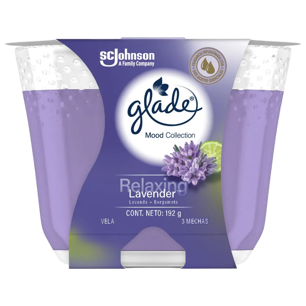 Vela Aromatica Tres Pabilos Lavanda Glade 1 Pz