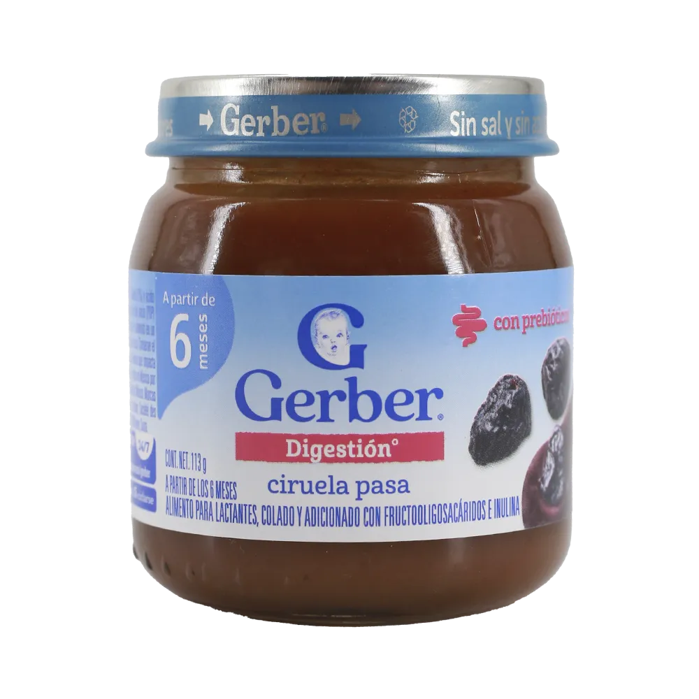 PAPILLA SEGUNDA ETAPA CIRUELA PASA GERBER 113 GRAMOS