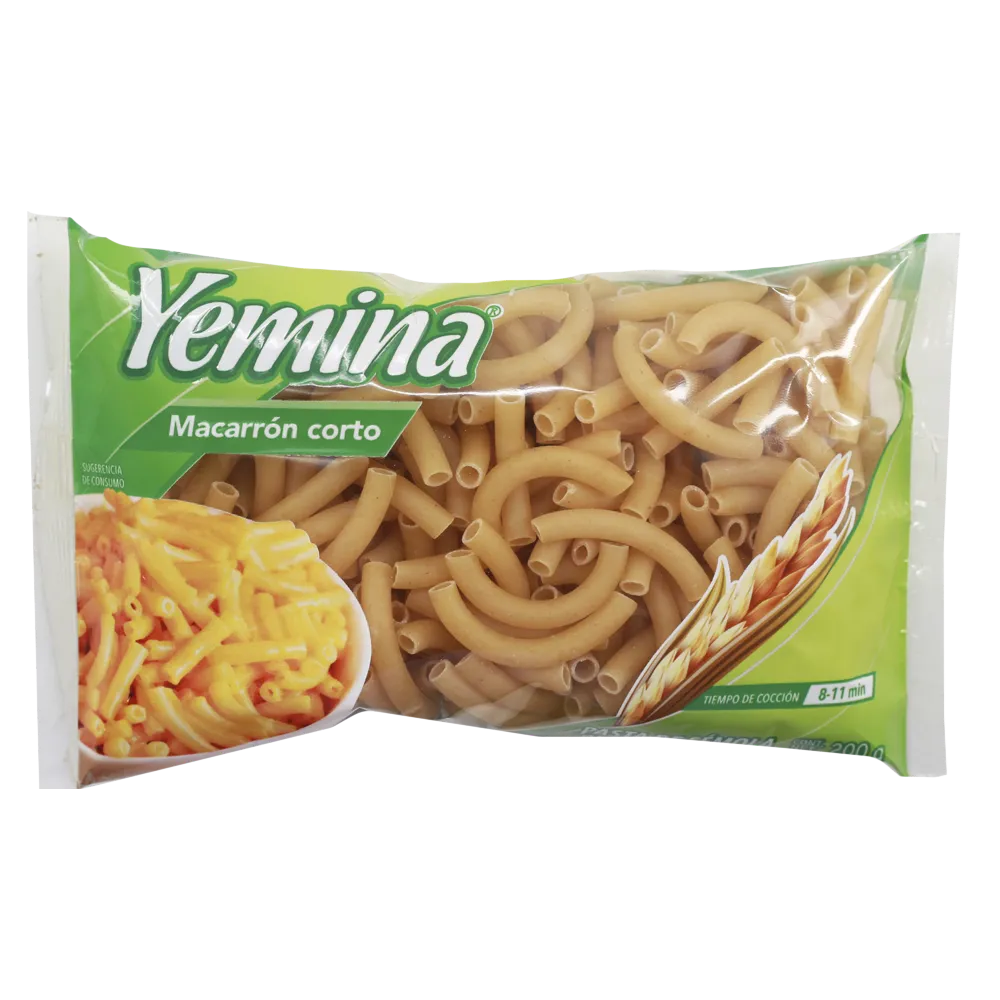 PASTA PARA SOPA MACARRON CORTO YEMINA 200 GRAMOS