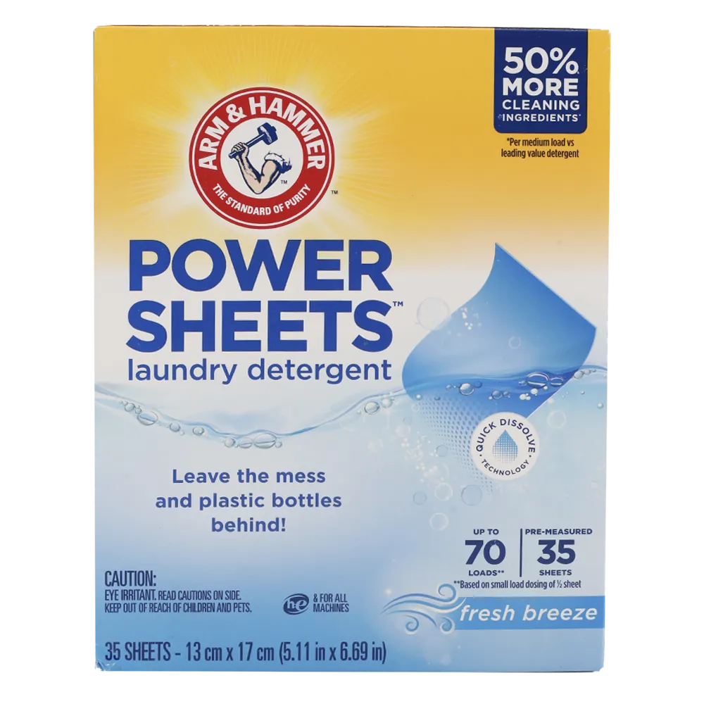 DETERGENTE EN LAMINAS ARM & HAMMER 35 PIEZA