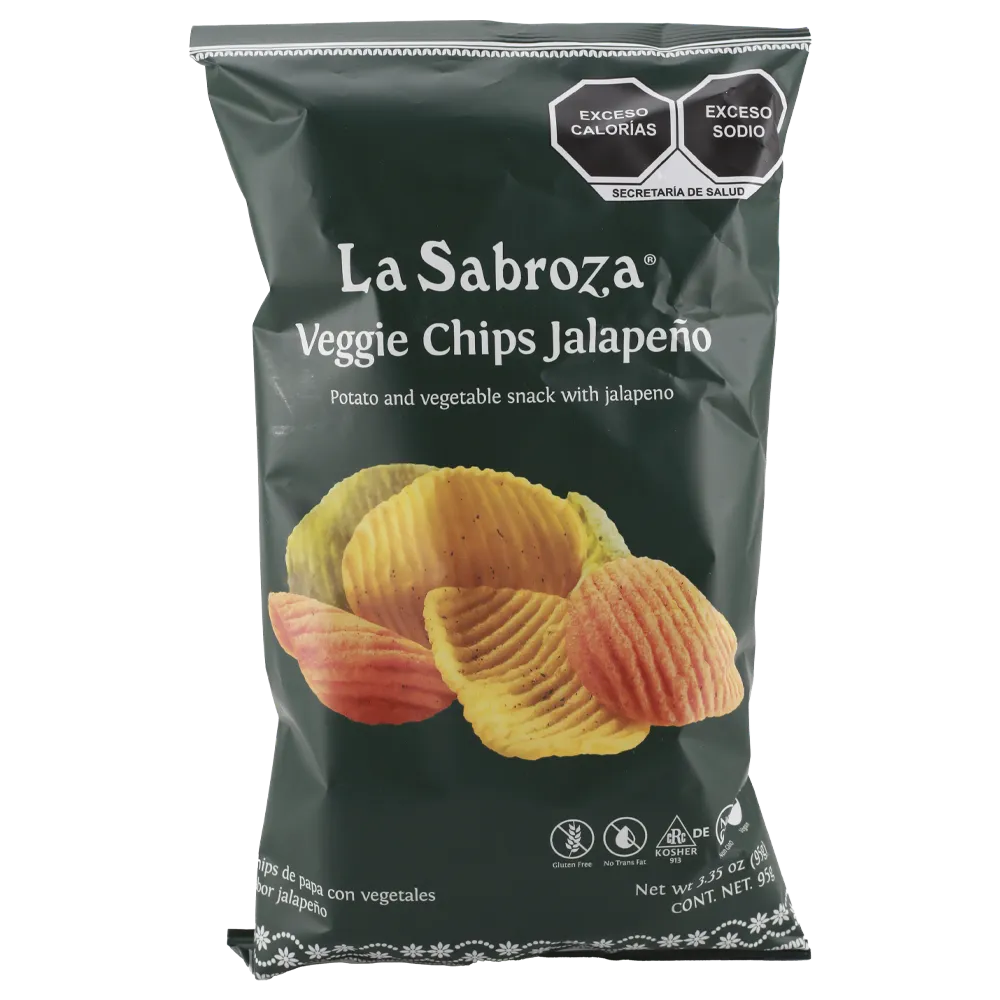 VEGGIE CHIPS JALAPEÑO LA SABROZA 95 GRAMOS