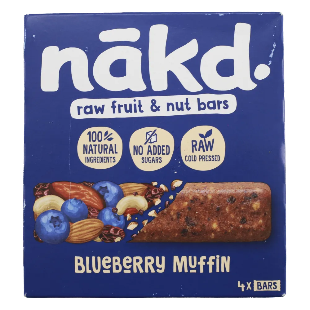 BARRA DE FRUTOS SECOS Y MORA AZUL NAKD 140 GRAMOS