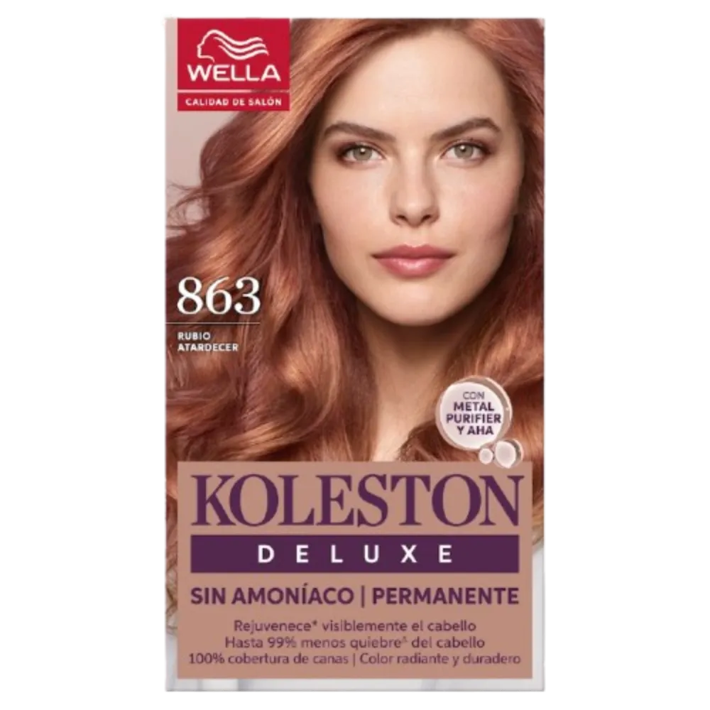 TINTE PARA CABELLO SIN AMONIACO TONO 863 RUBIO ATAR KOLESTON DELUXE 1 PIEZA