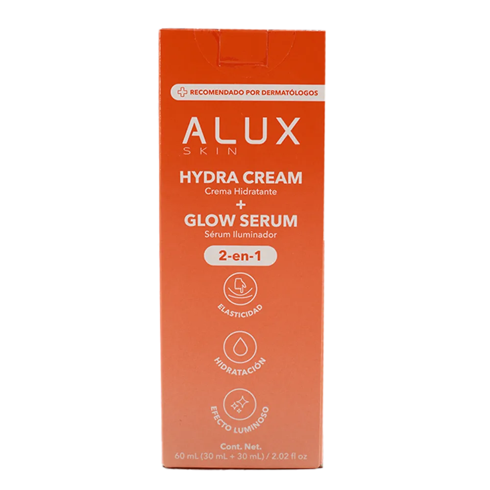 CREMA HIDRATANTE + SERUM ILUMINADOR 2 EN 1 ALUX SKIN 60 MILILIT