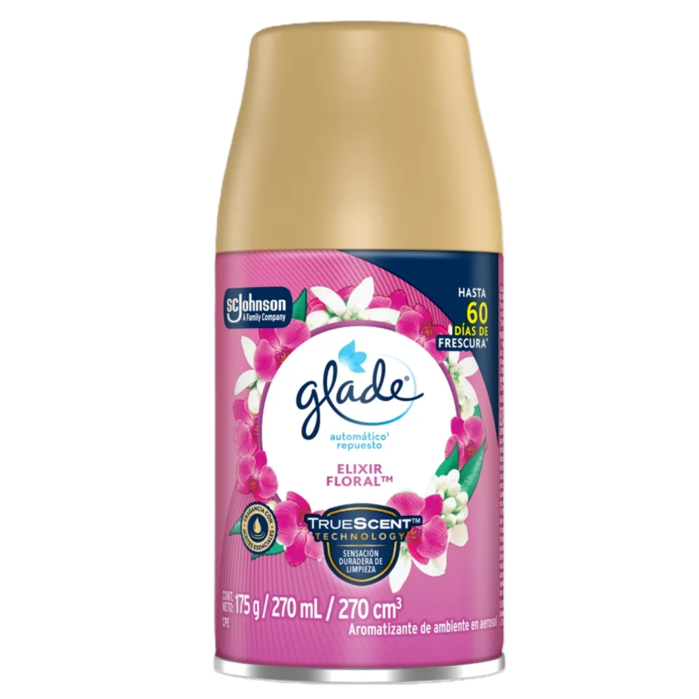AROMATIZANTE AEROSOL REPUESTO ELIXIR FLORAL GLADE 270 MILILI